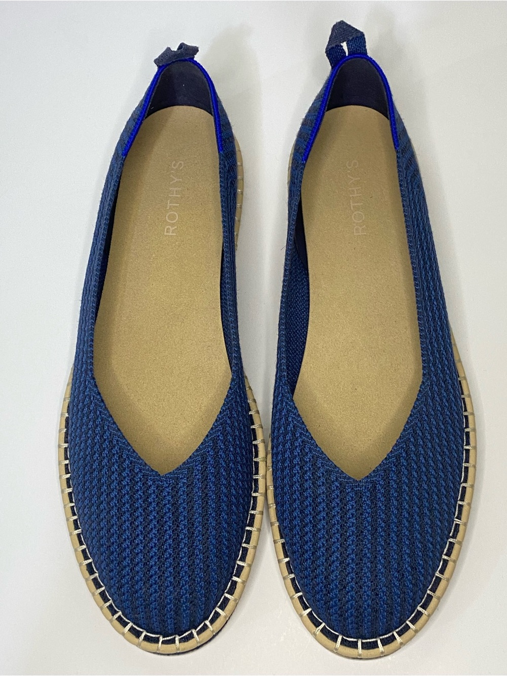 Rothy’s The Espadrille Flats | Women’s US 13 (EU 43) | Navy Blue Knit | EUC/NEW